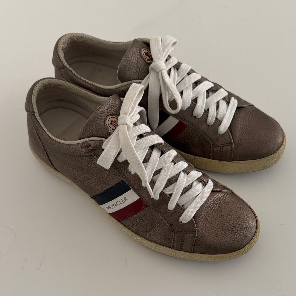 MONCLER Le MONACO Bronzed Leather Sneakers